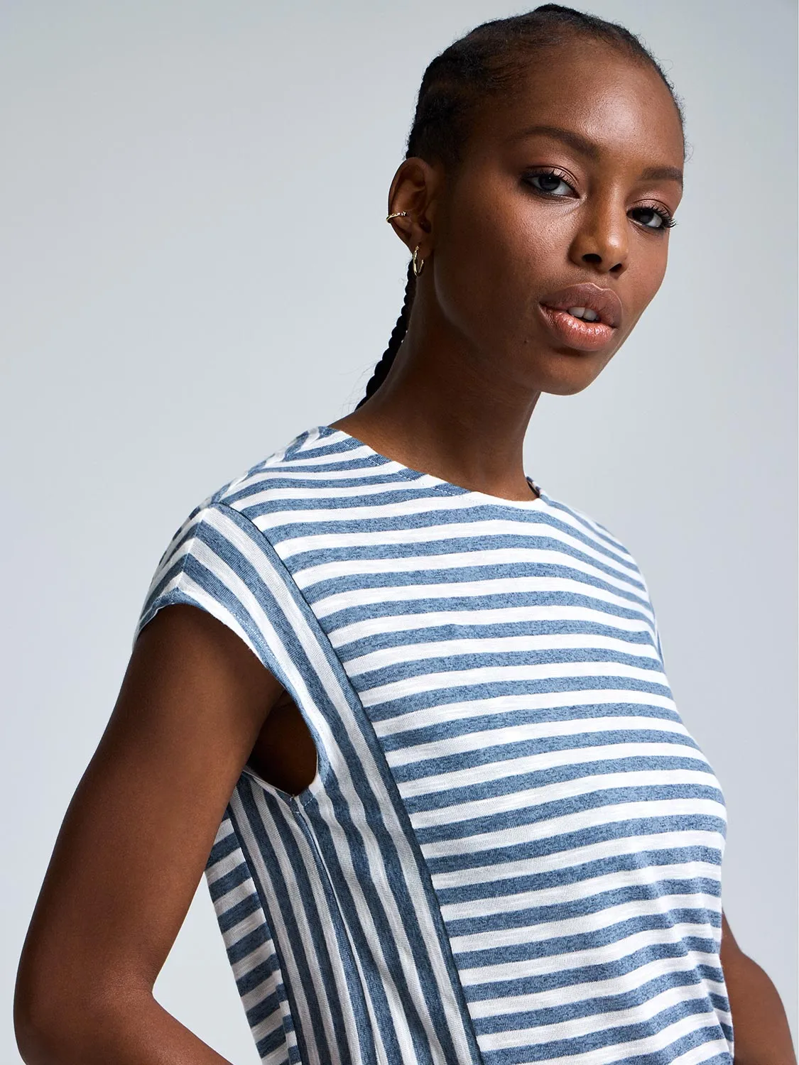 Striped Colour Block T-Shirt Casual Edge