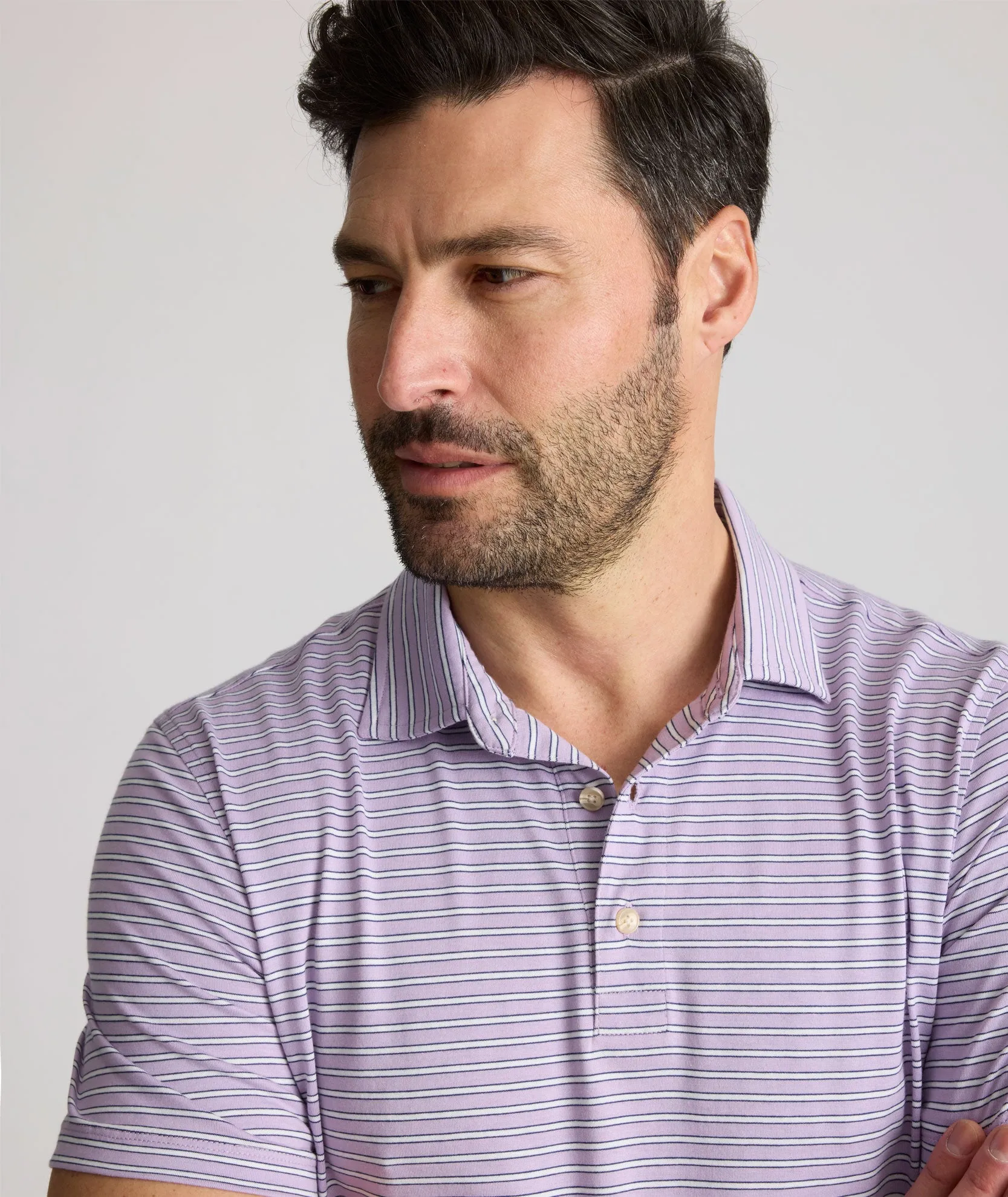 Striped Jersey Performance Polo weekend set