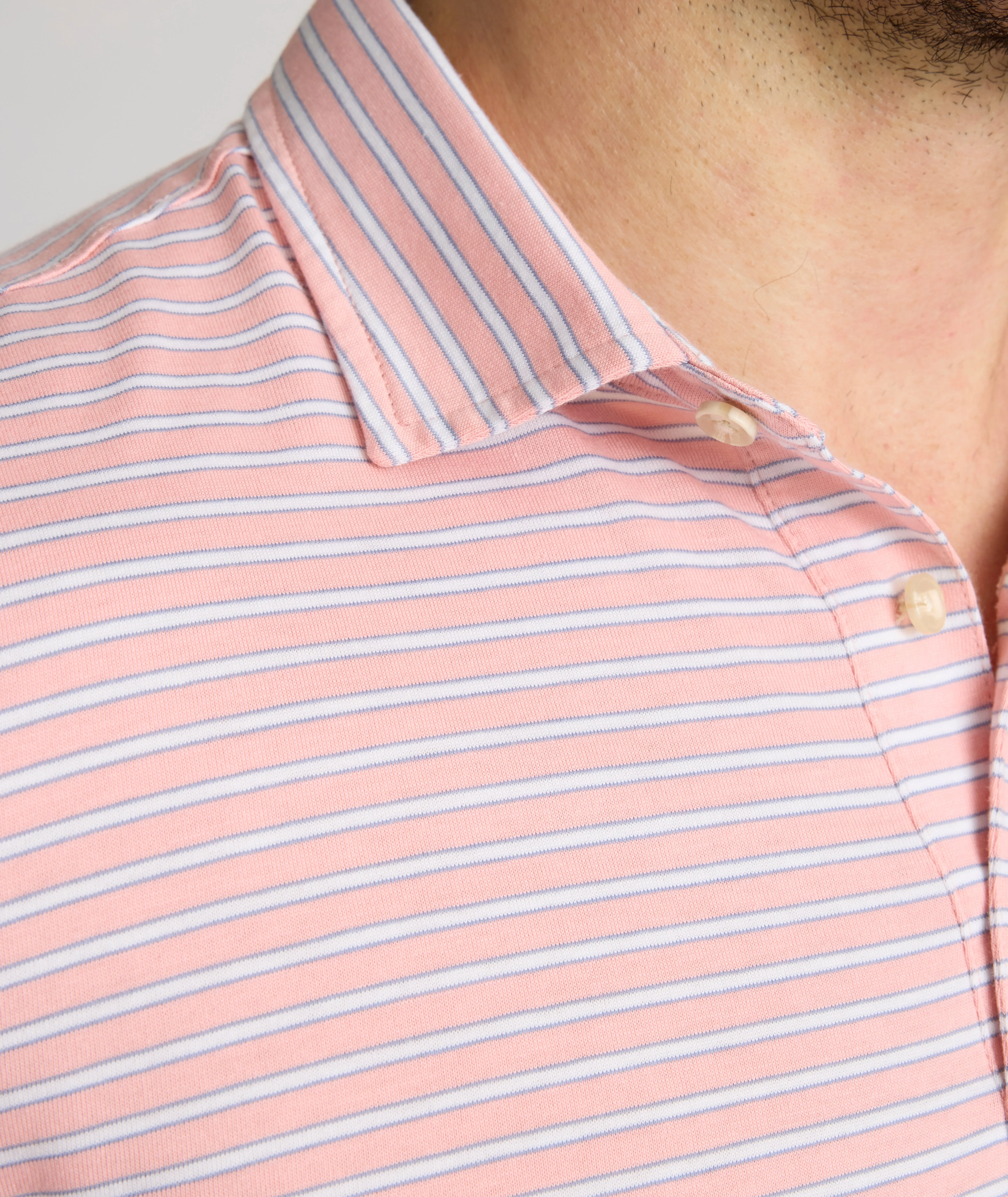 Striped Jersey Performance Polo comfort flow