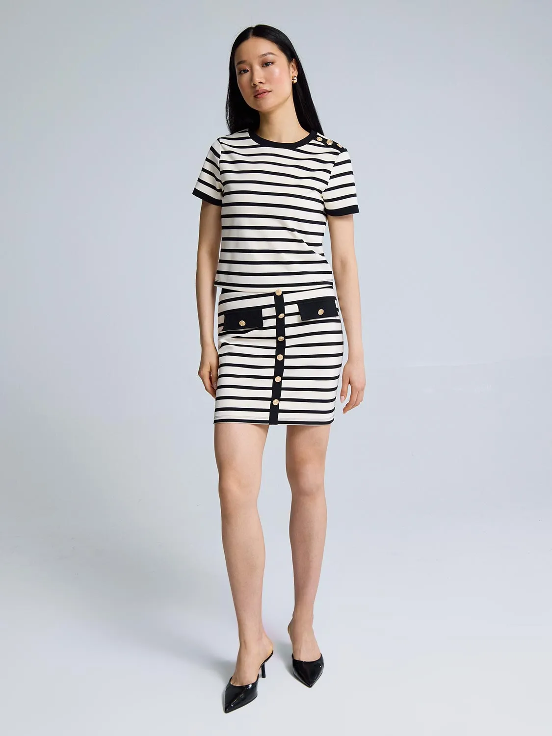 Striped Mini Skirt vintage vibe