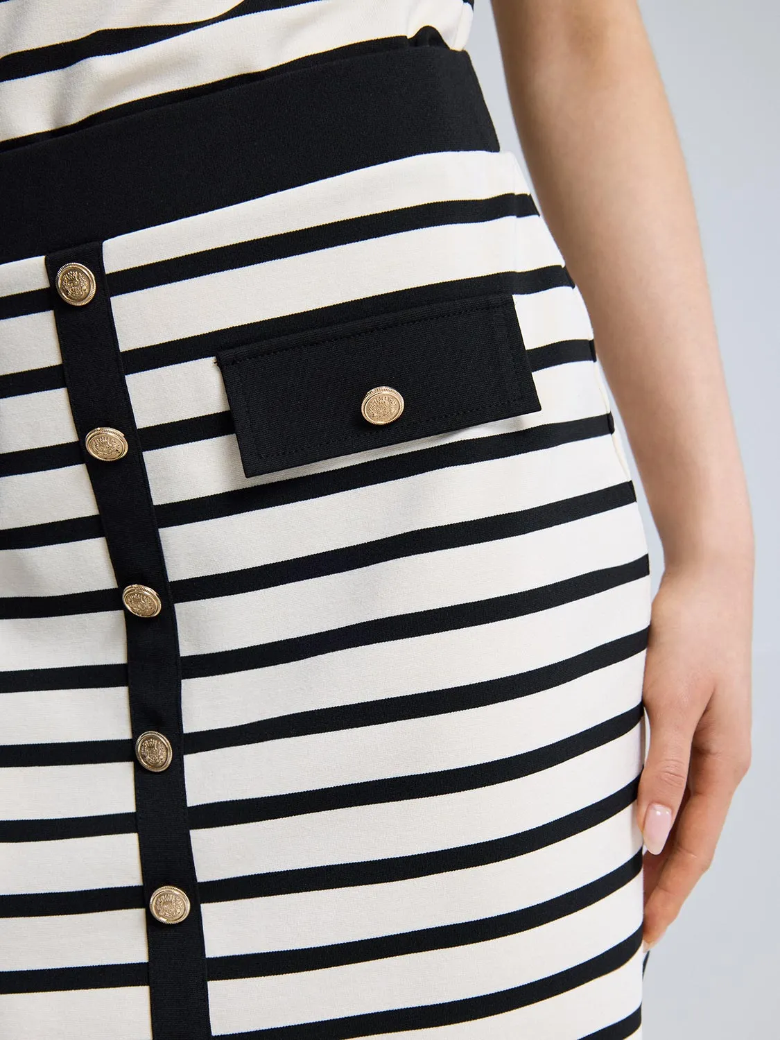 Striped Mini Skirt texture boost