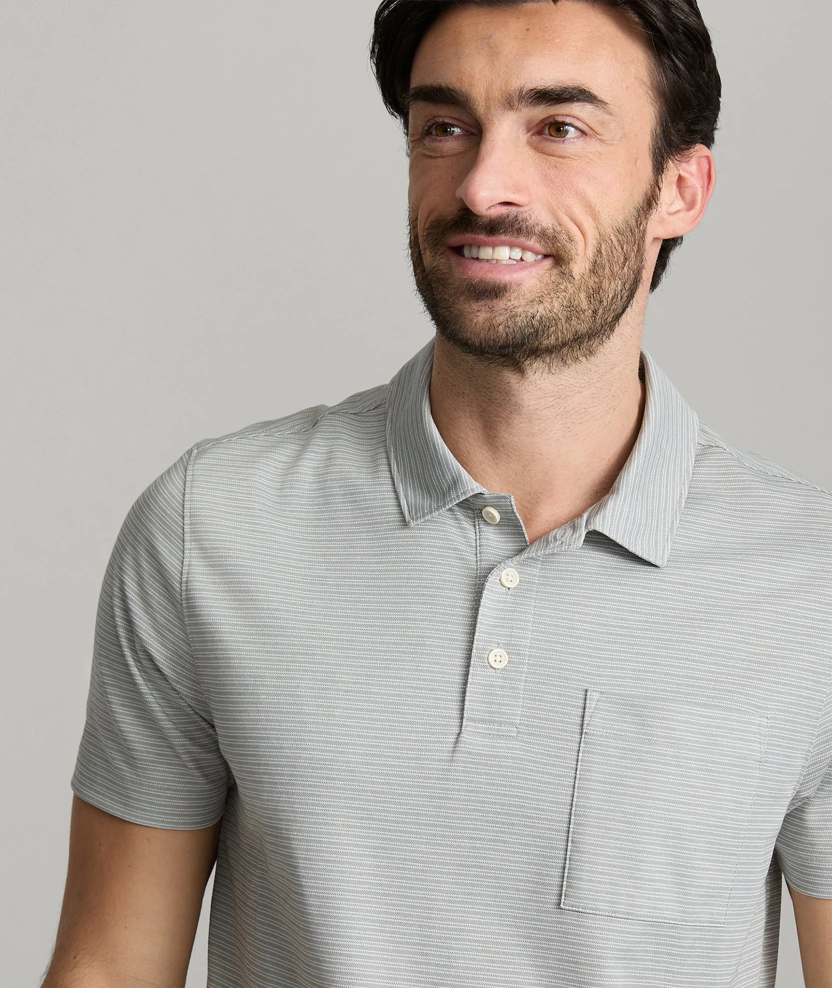 Striped Performance Polo airy layer