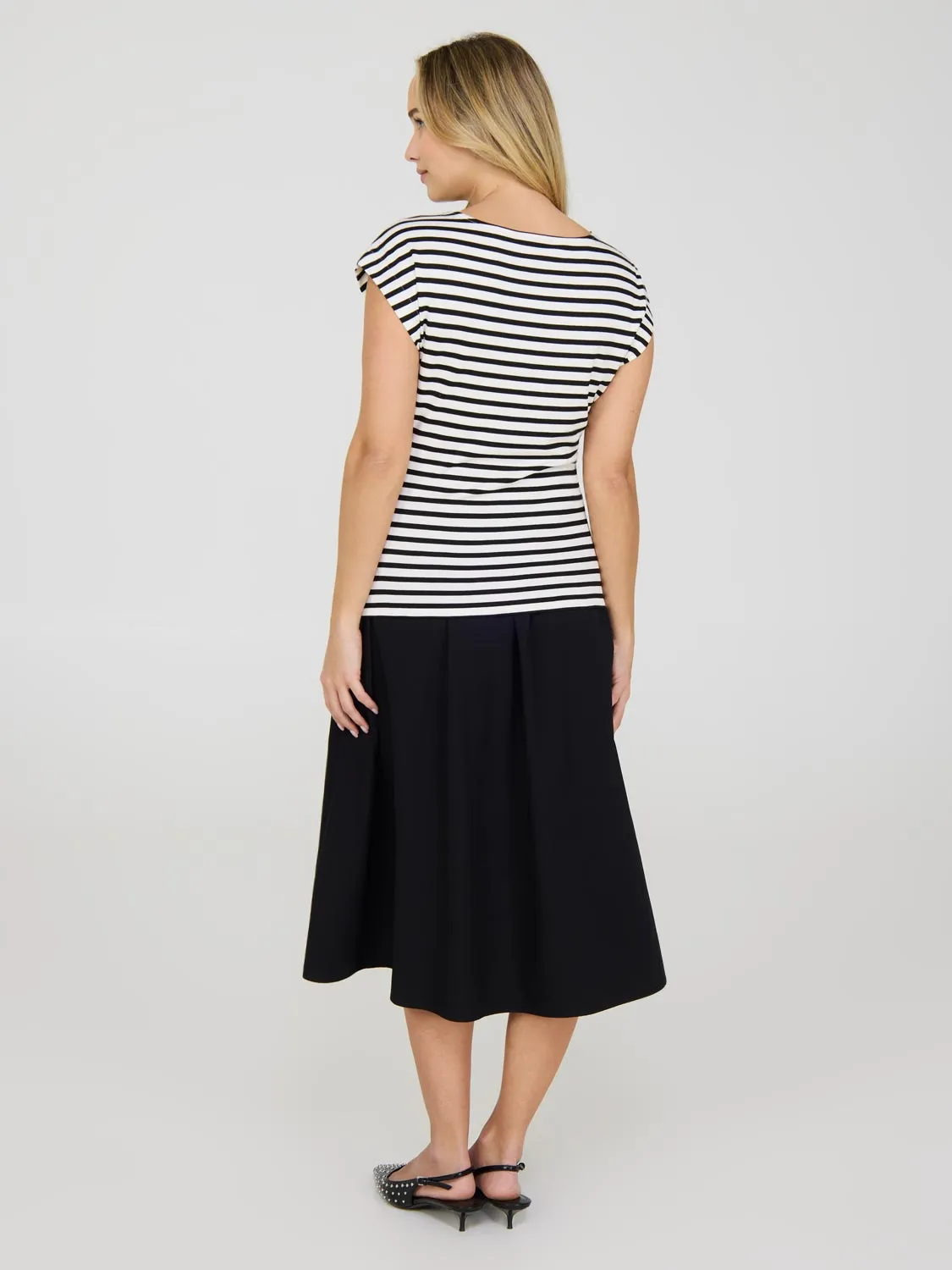 Striped Short Dolman Sleeve Top Style Goals