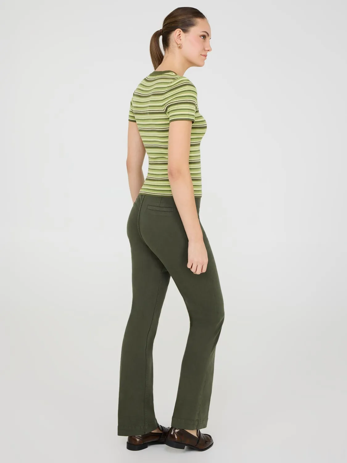 Striped Short Sleeve Sweater Easy Combo