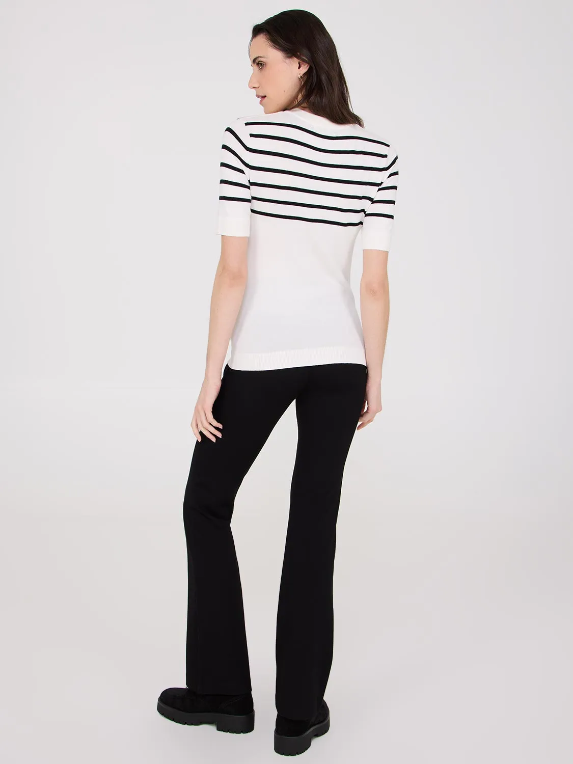 Striped Short-Sleeve Sweater Youth Energy