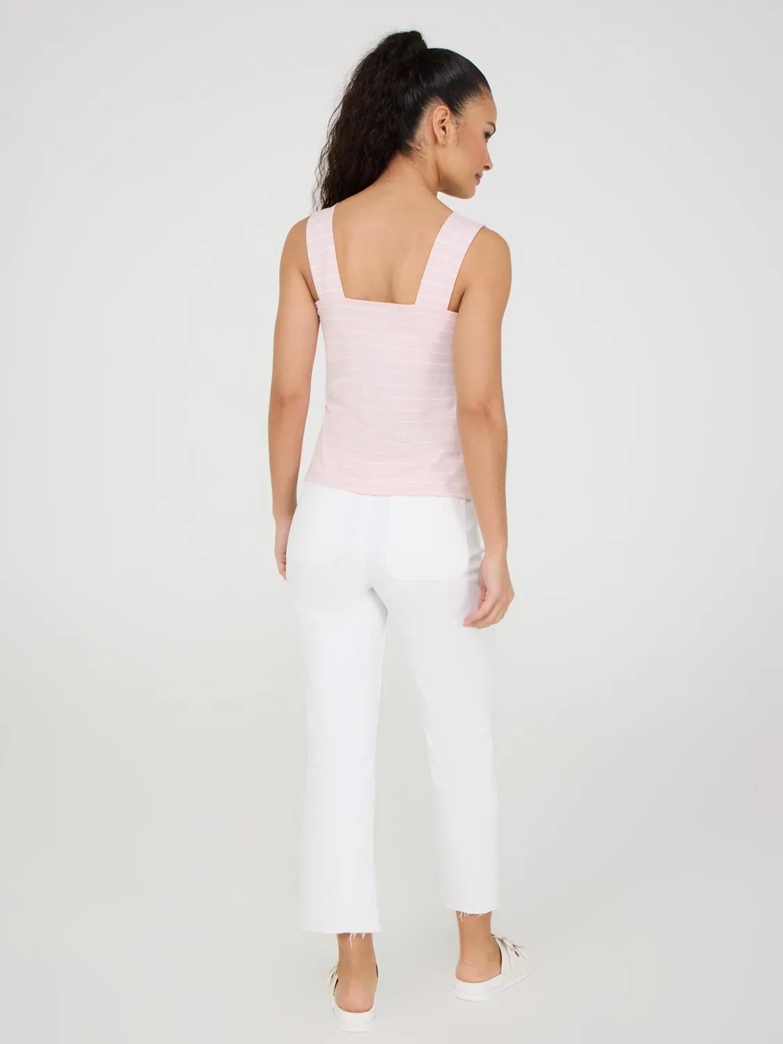 Striped Thick Strap Tank Top everyday wear