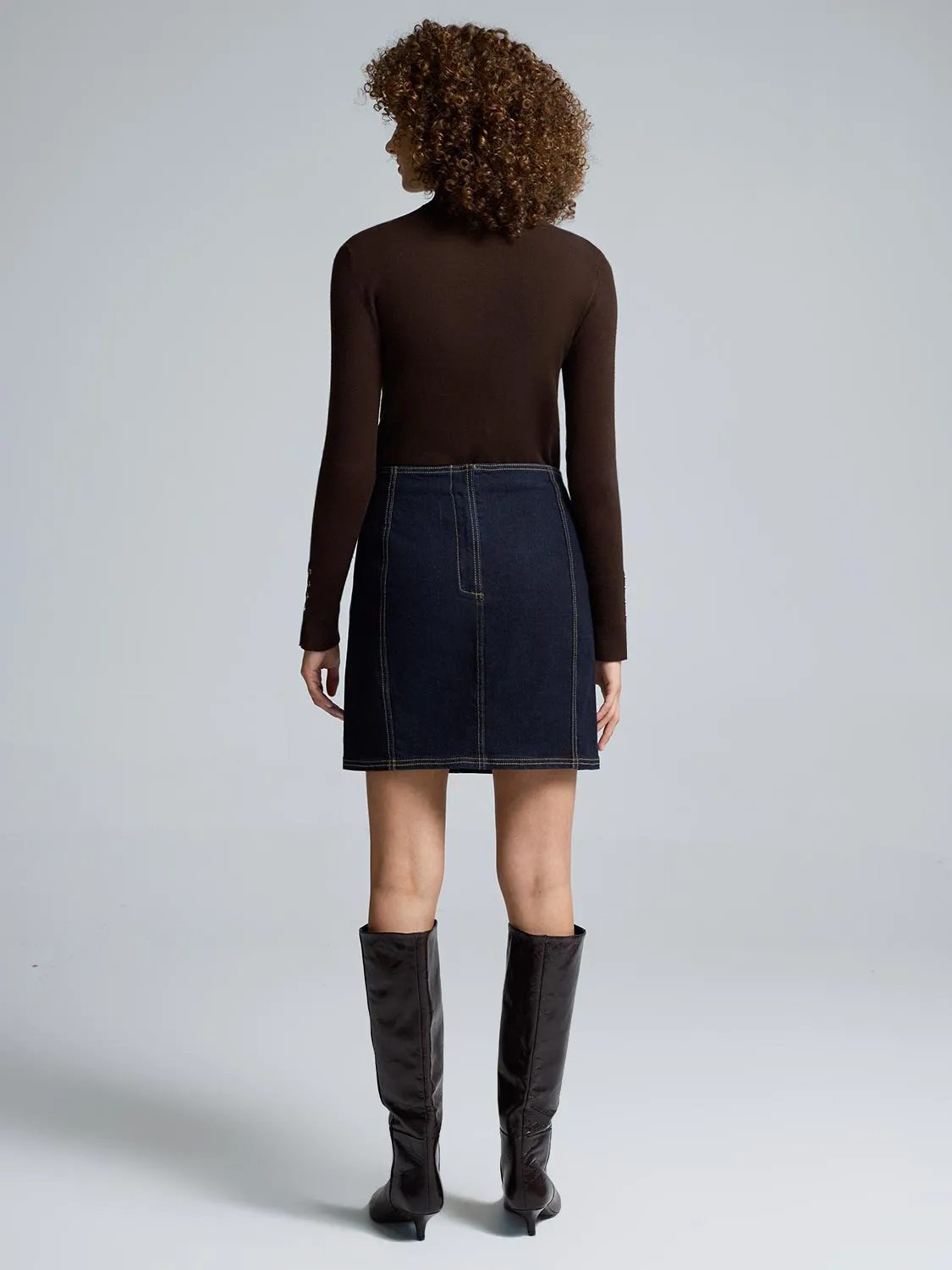 Structured Mini Denim Skirt easy pair