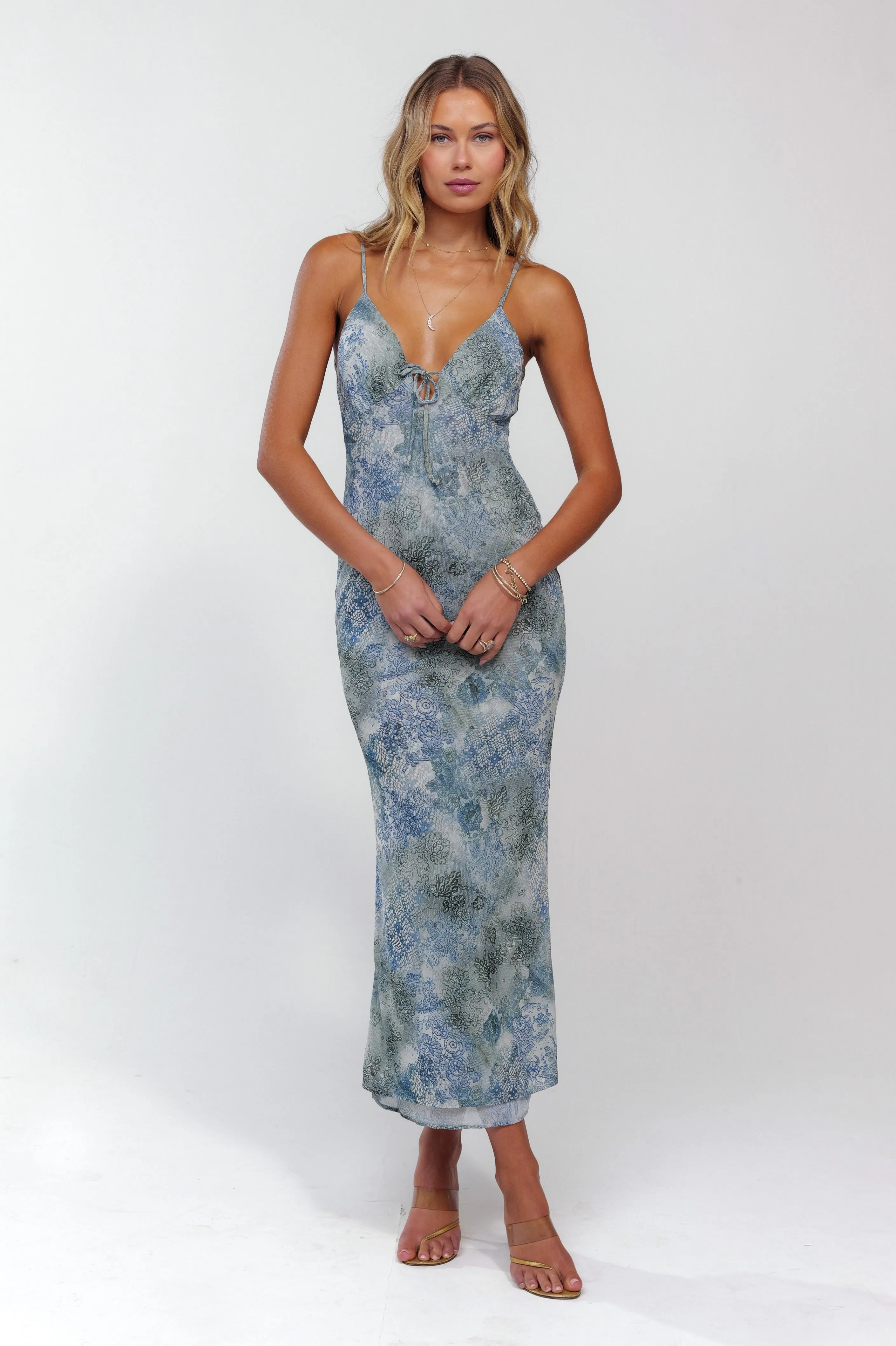 Suki Dress in Siren work style