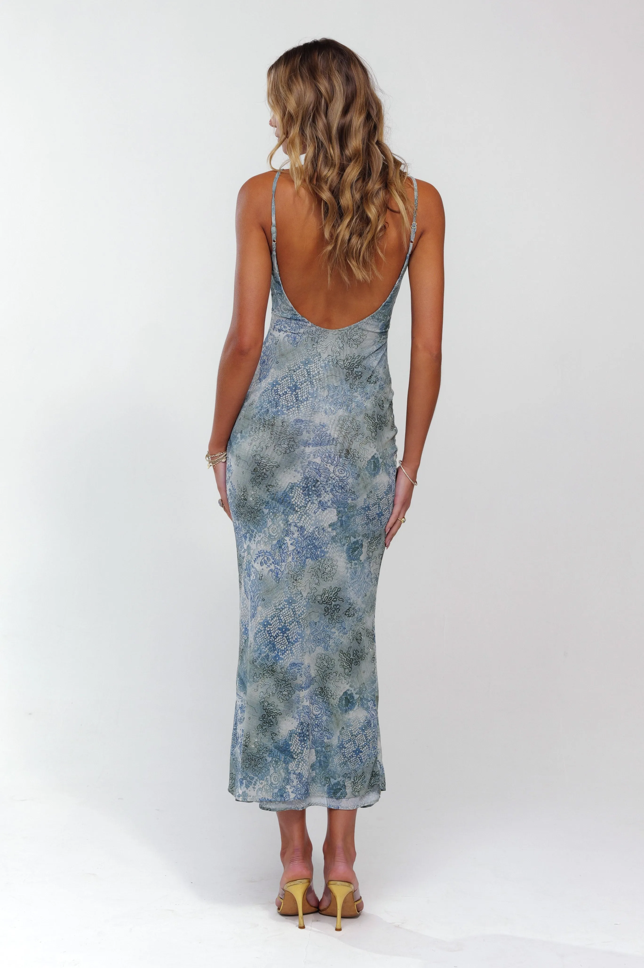 Suki Dress in Siren soft detail