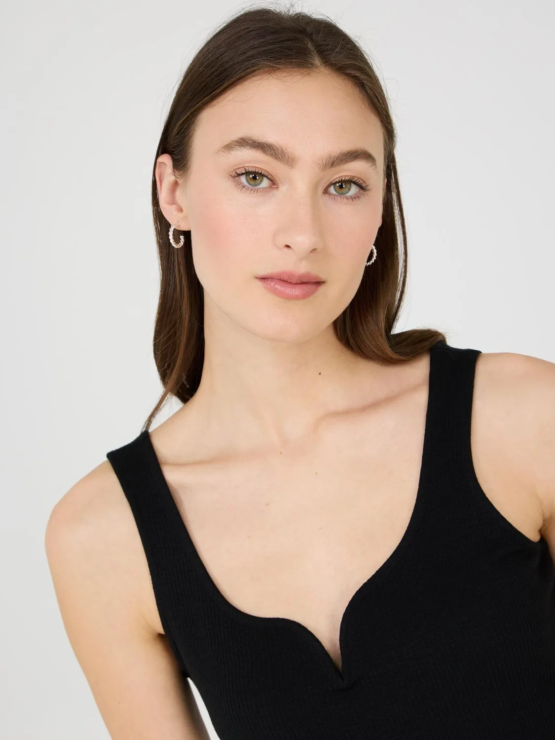 Sweetheart Neckline Ribbed Tank Top luxe casual