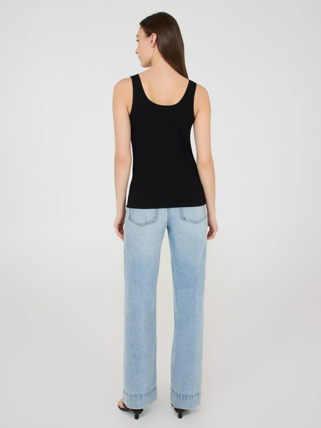 Sweetheart Neckline Ribbed Tank Top smart casual