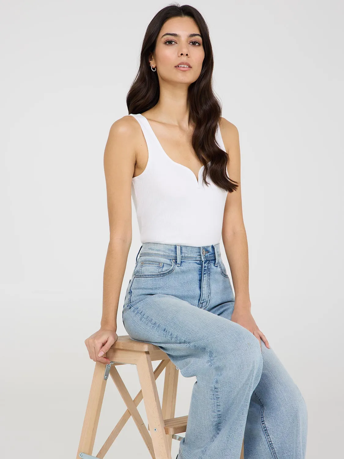 Sweetheart Neckline Ribbed Tank Top body contouring