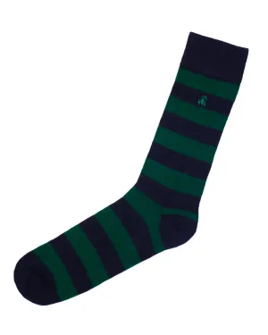 Swole Panda Bamboo Socks 1 Pair (green navy striped) move free