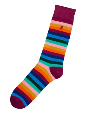 Swole Panda Bamboo Socks 1 Pair (multi fine striped) city ready