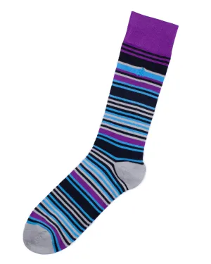 Swole Panda Bamboo Socks 1 Pair (purple/blue striped) funky print