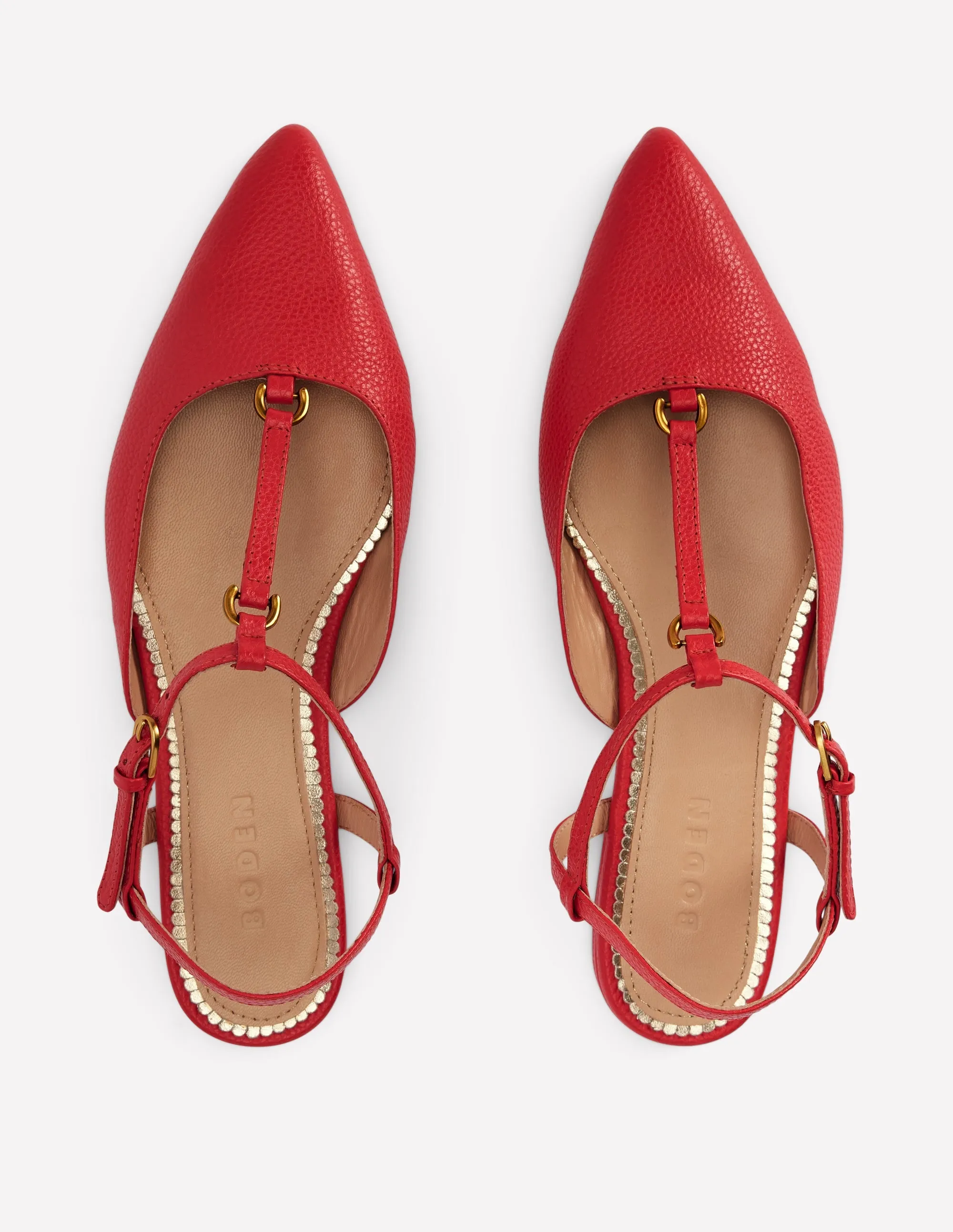 T-Bar Point Flats-Post Box Red all day wear