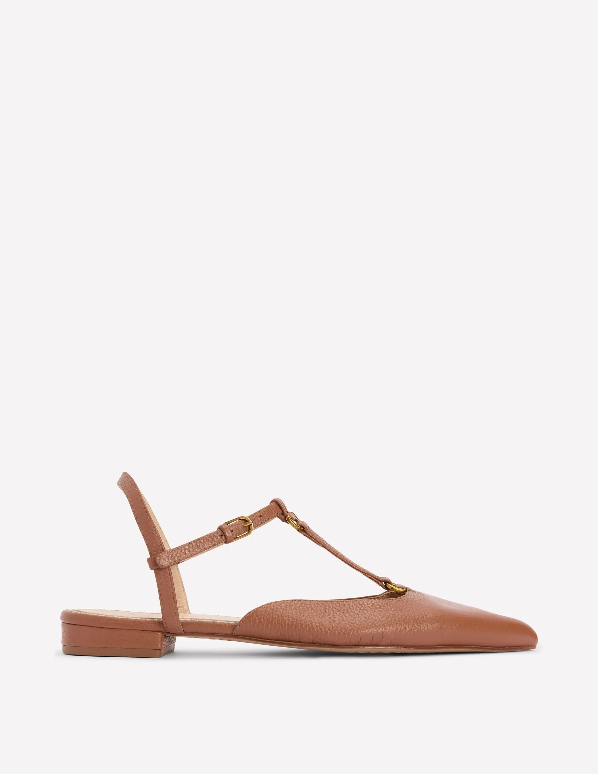 T-Bar Point Flats-Tan anti slip