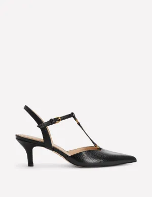 T-Bar Point Heels-Black comfortable fit