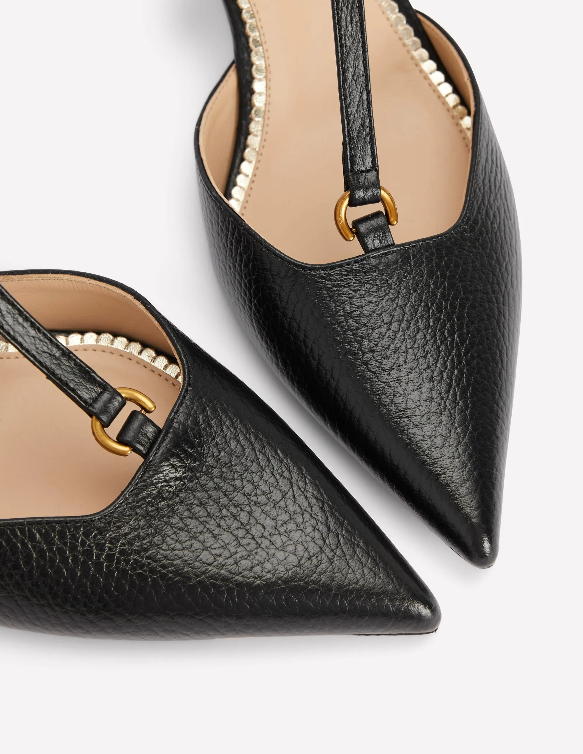 T-Bar Point Heels-Black evening event
