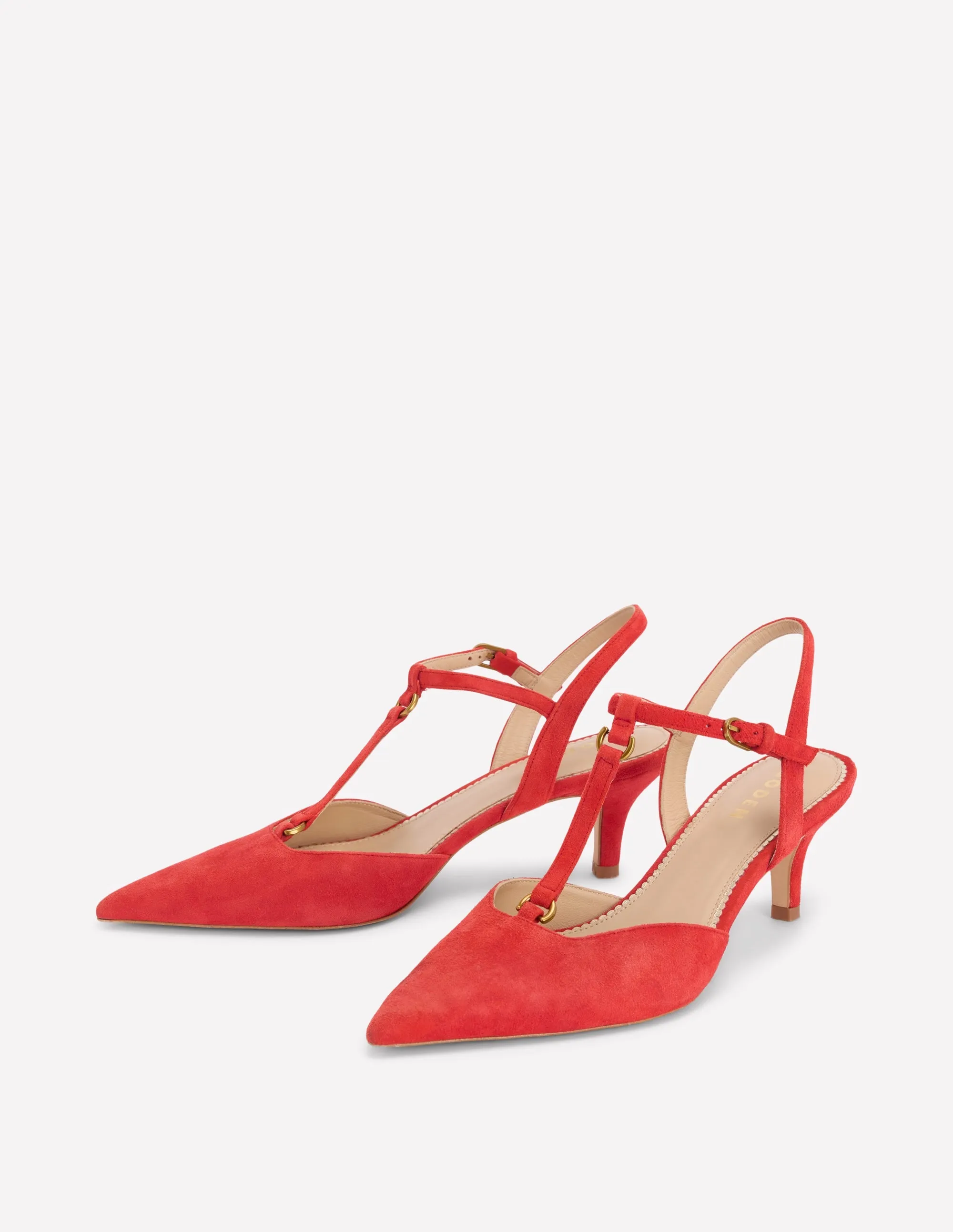 T-Bar Point Heels-Post Box Red seasonal trend