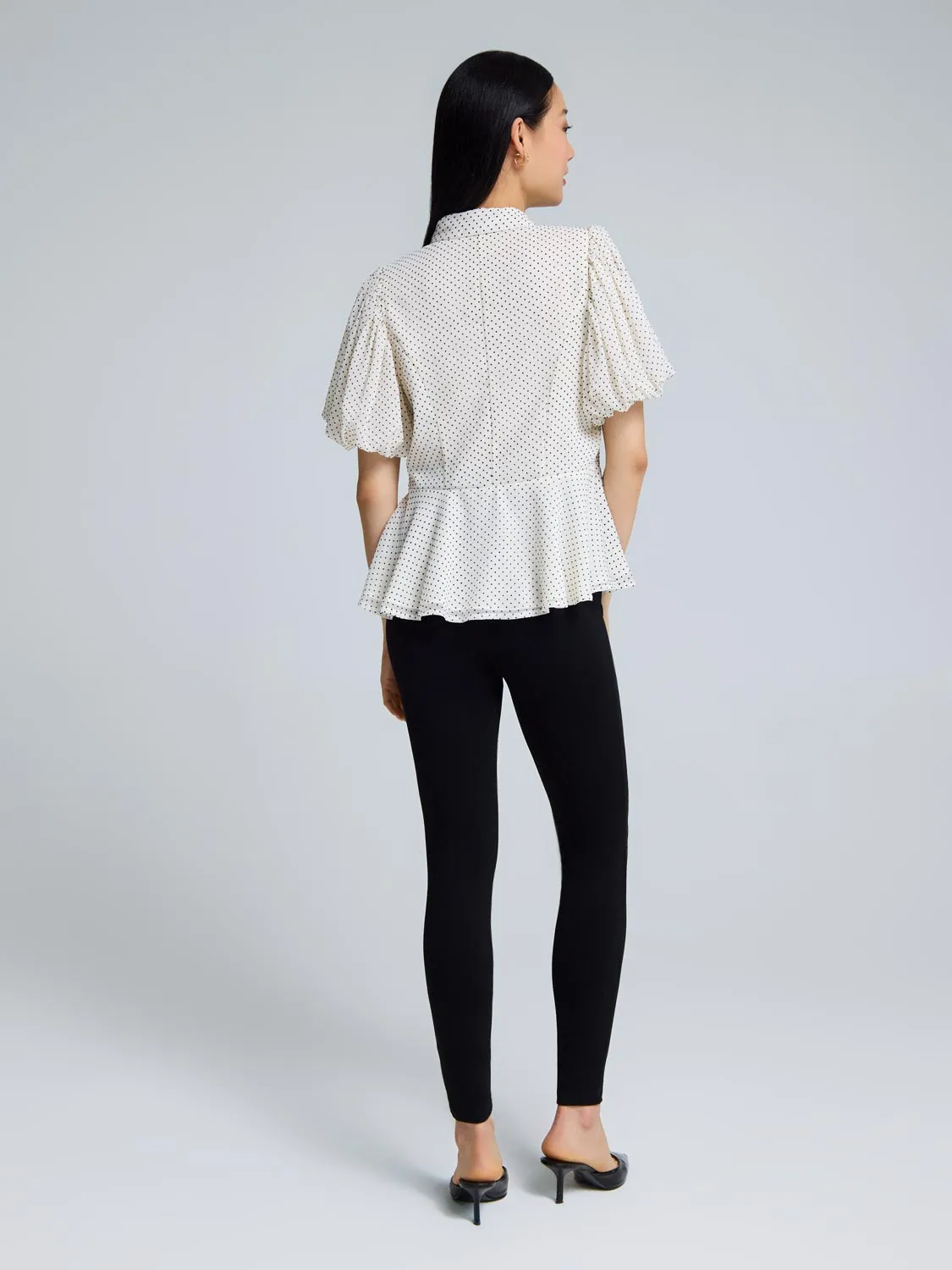 Textured Button-Up Peplum Blouse Style Sense