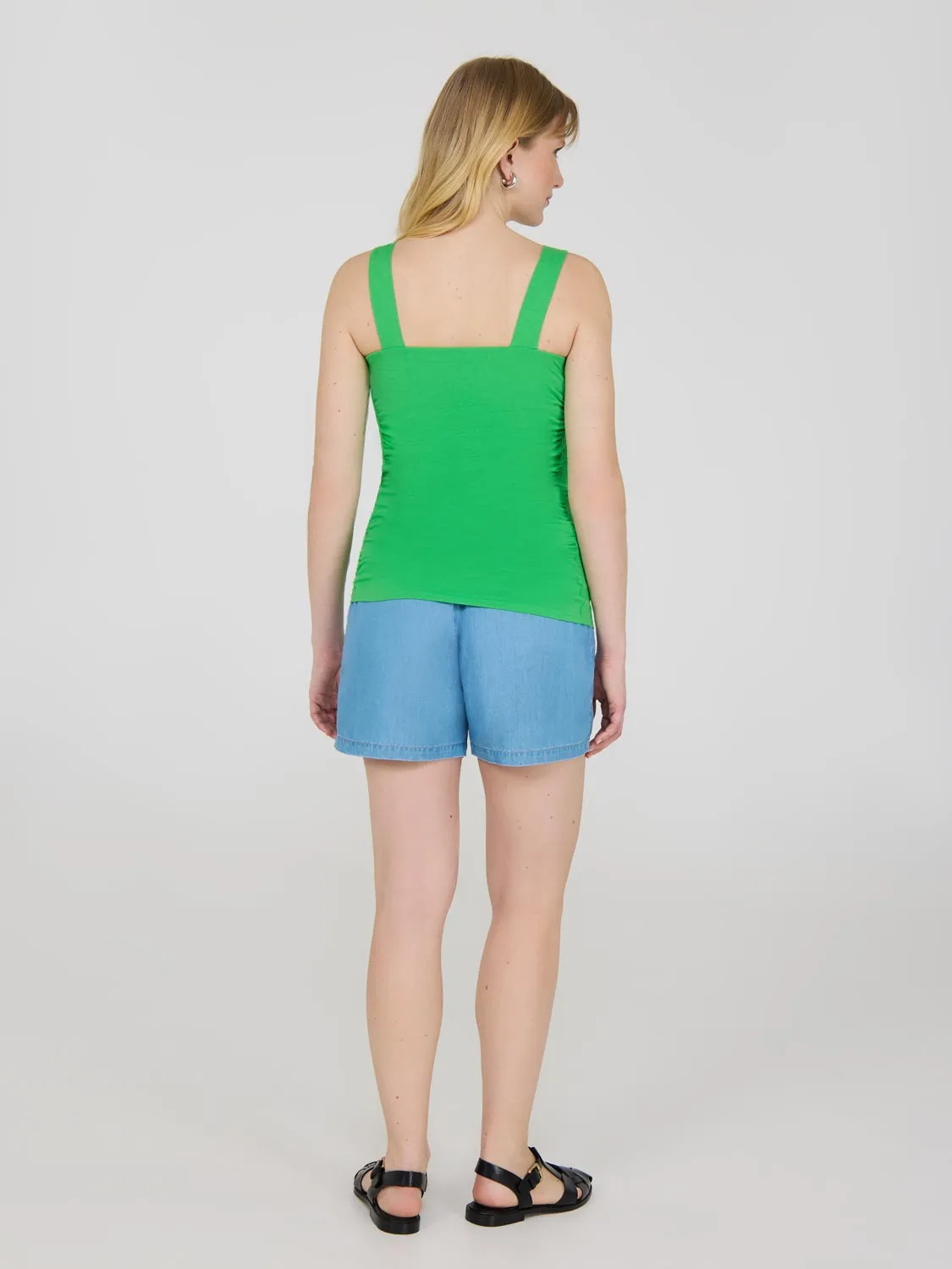 Thick Strap Shirred Tank Top chic edge