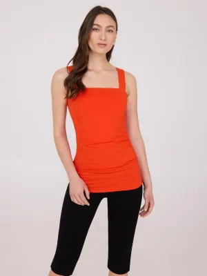 Thick Strap Shirred Tank Top hot season