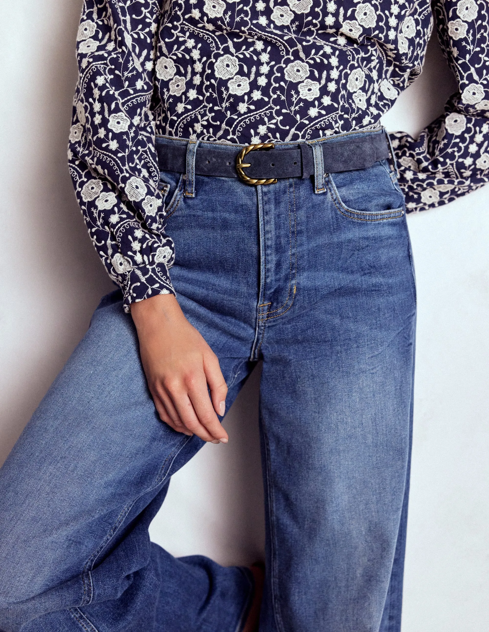 Twist Buckle Belt-Navy core fit