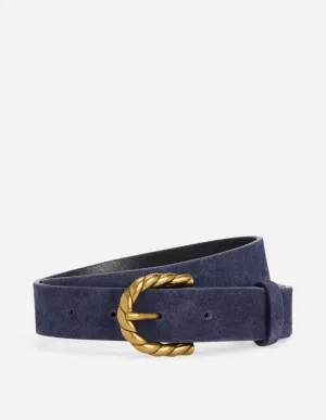 Twist Buckle Belt-Navy euro style