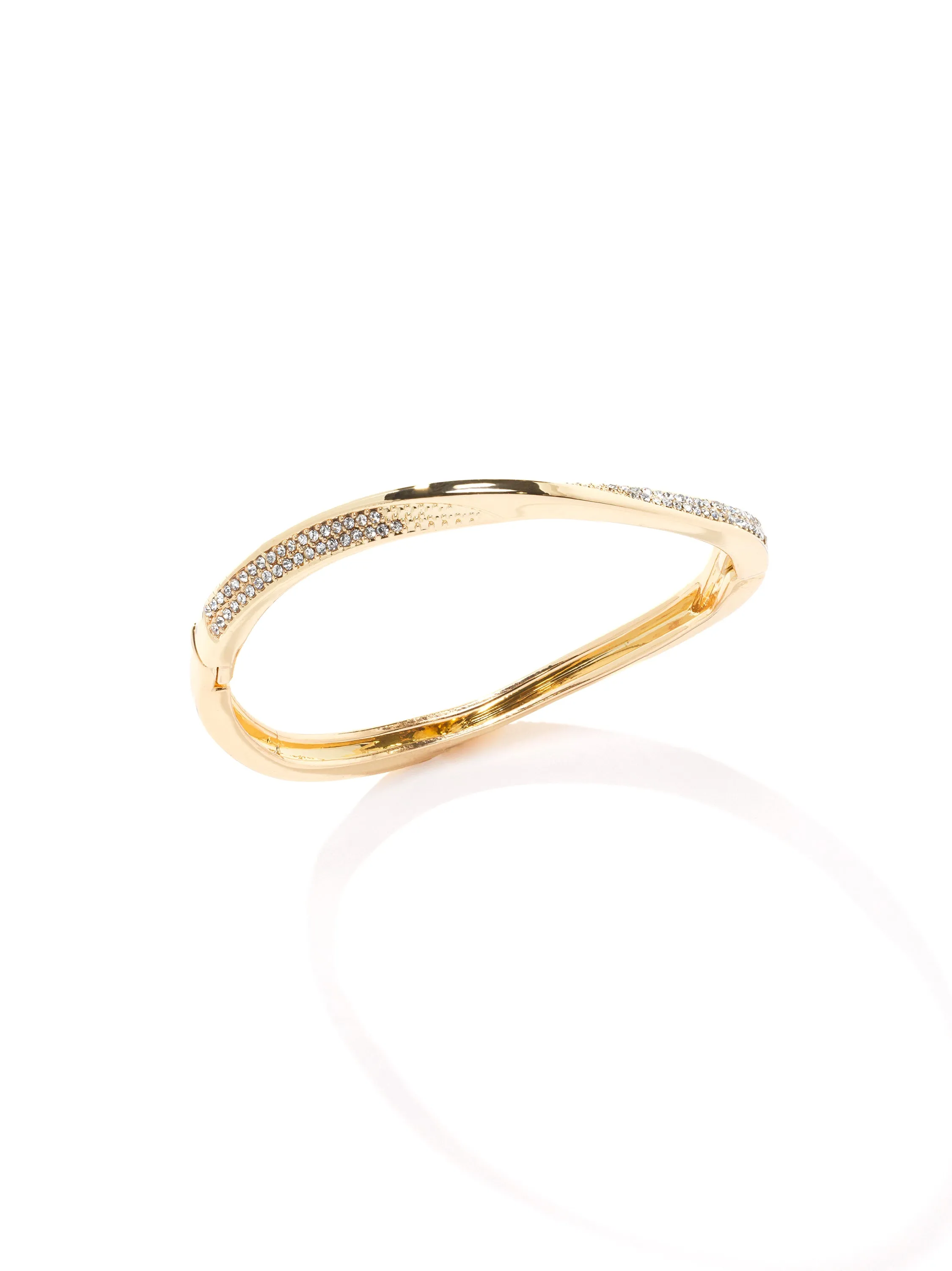 Twist Gold Bangle With Gems driving comfort