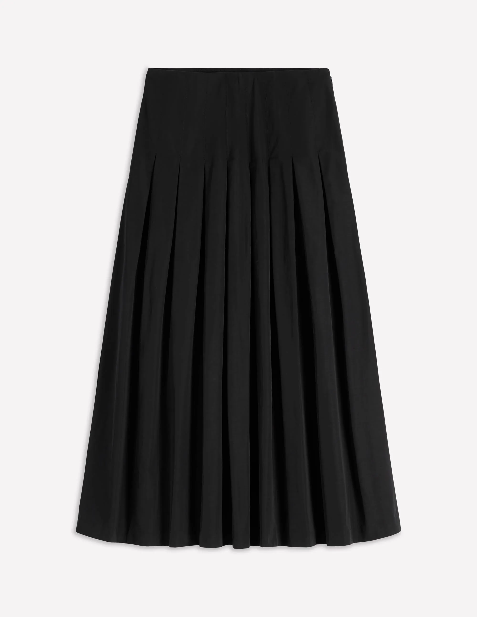 Valentina Taffeta Midi Skirt-Black comfy airy