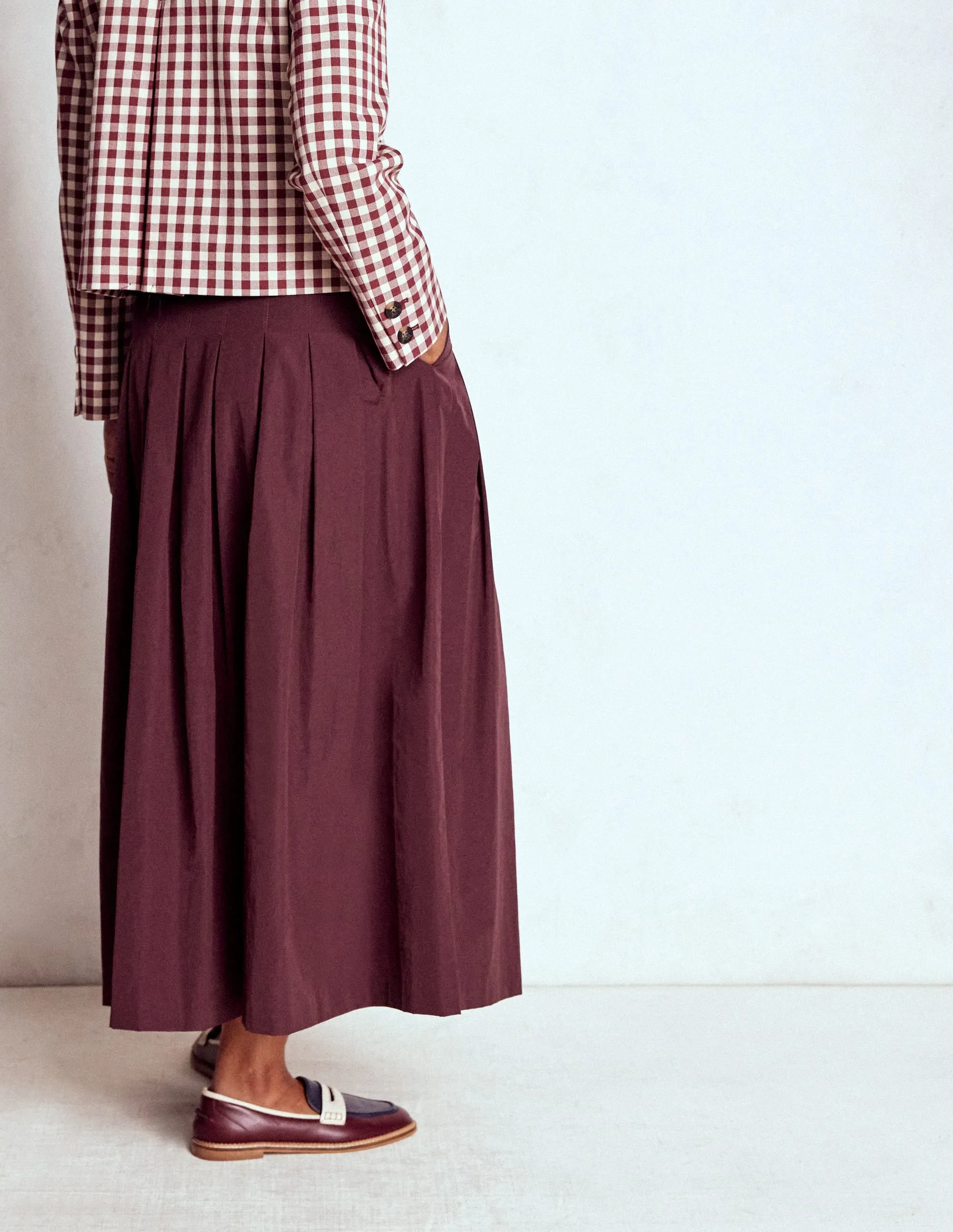 Valentina Taffeta Midi Skirt-Deep Wisteria detail care