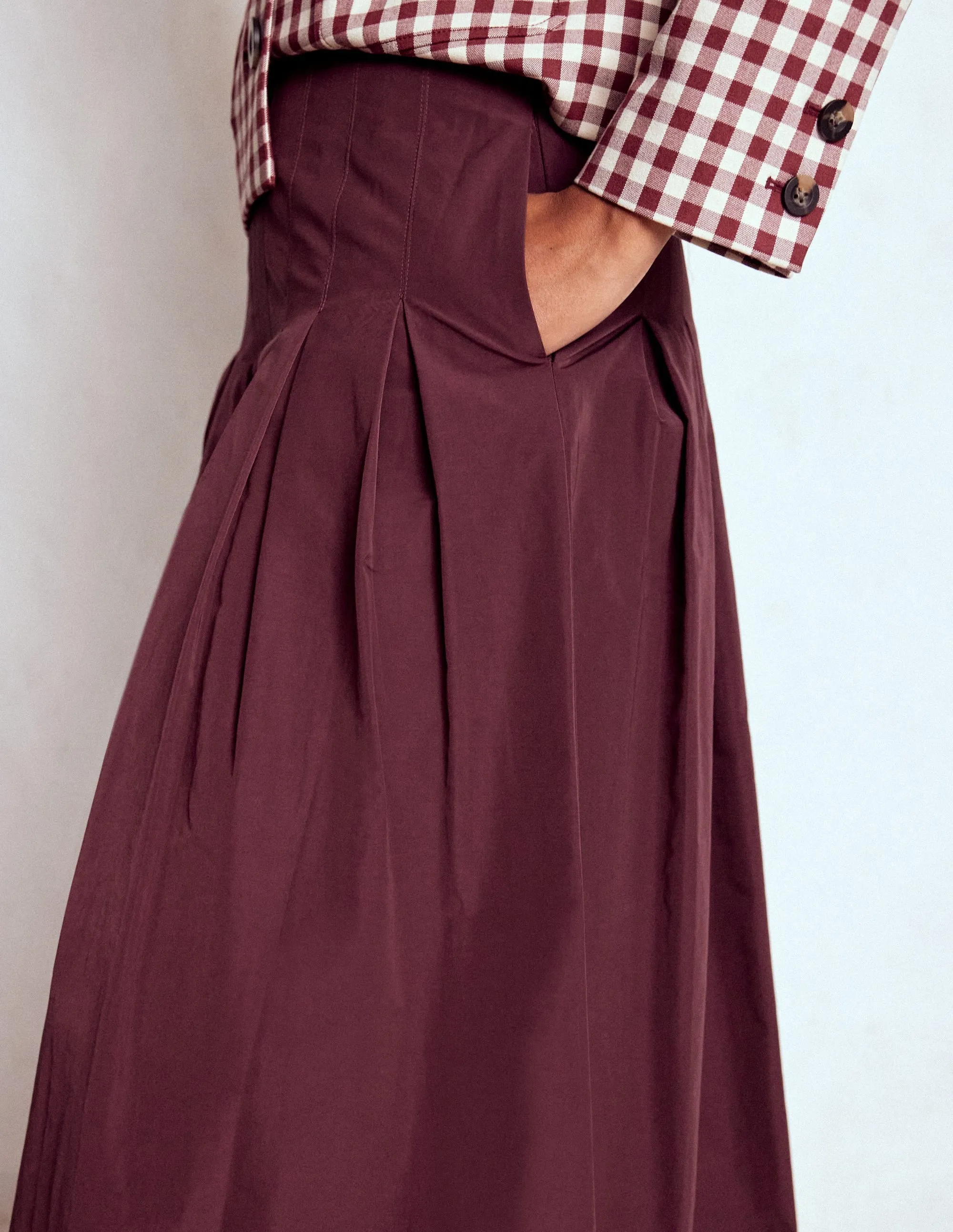 Valentina Taffeta Midi Skirt-Deep Wisteria daily wear