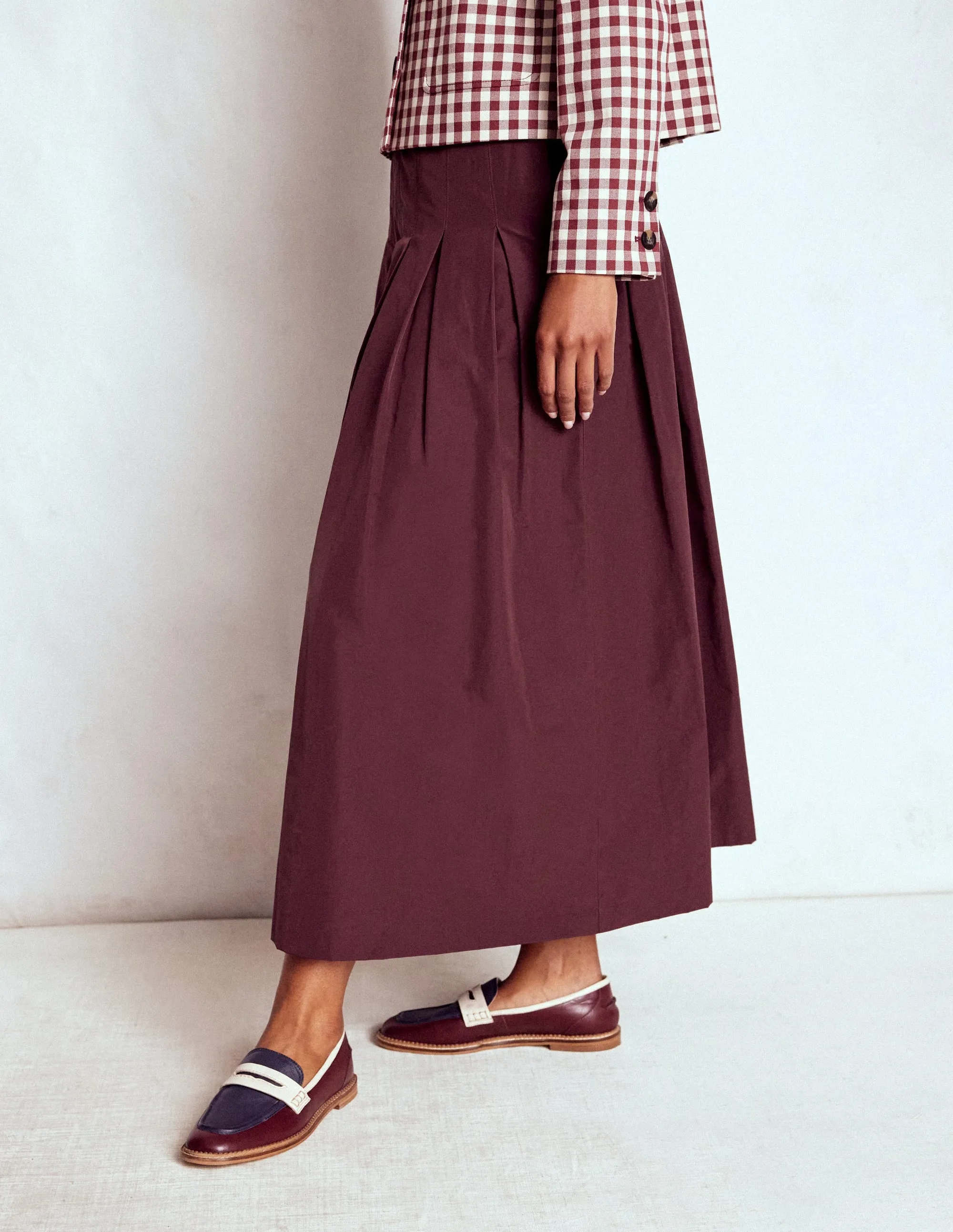 Valentina Taffeta Midi Skirt-Deep Wisteria trend active