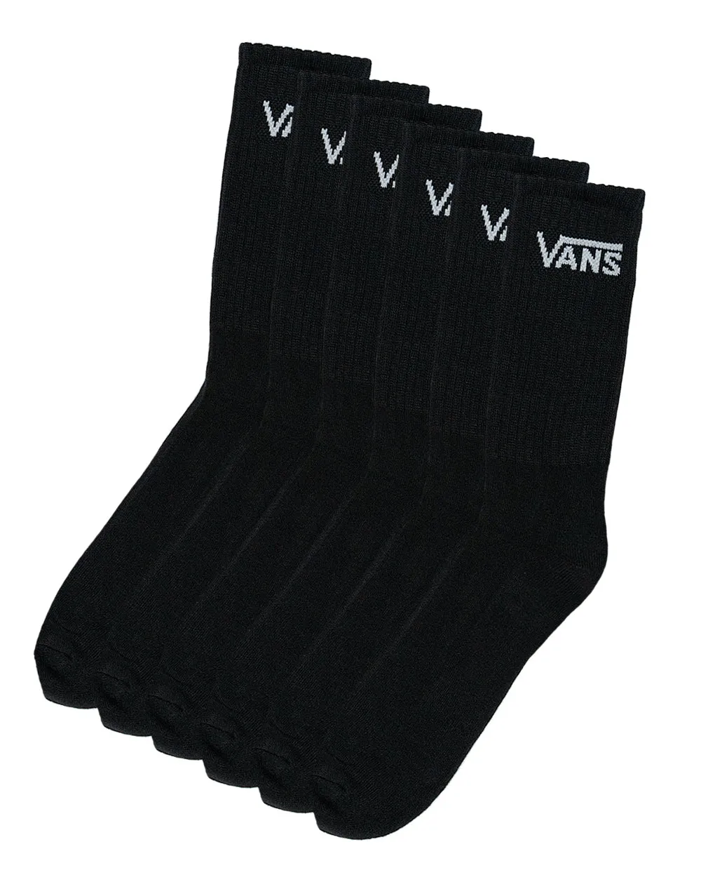Vans Classic Crew Socks 6 Pairs (black) silent step
