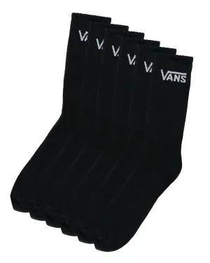 Vans Classic Crew Socks 6 Pairs (black) silent step
