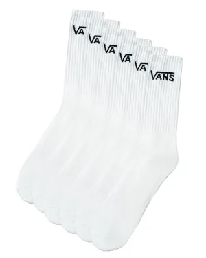 Vans Classic Crew Socks 6 Pairs (white) step smart
