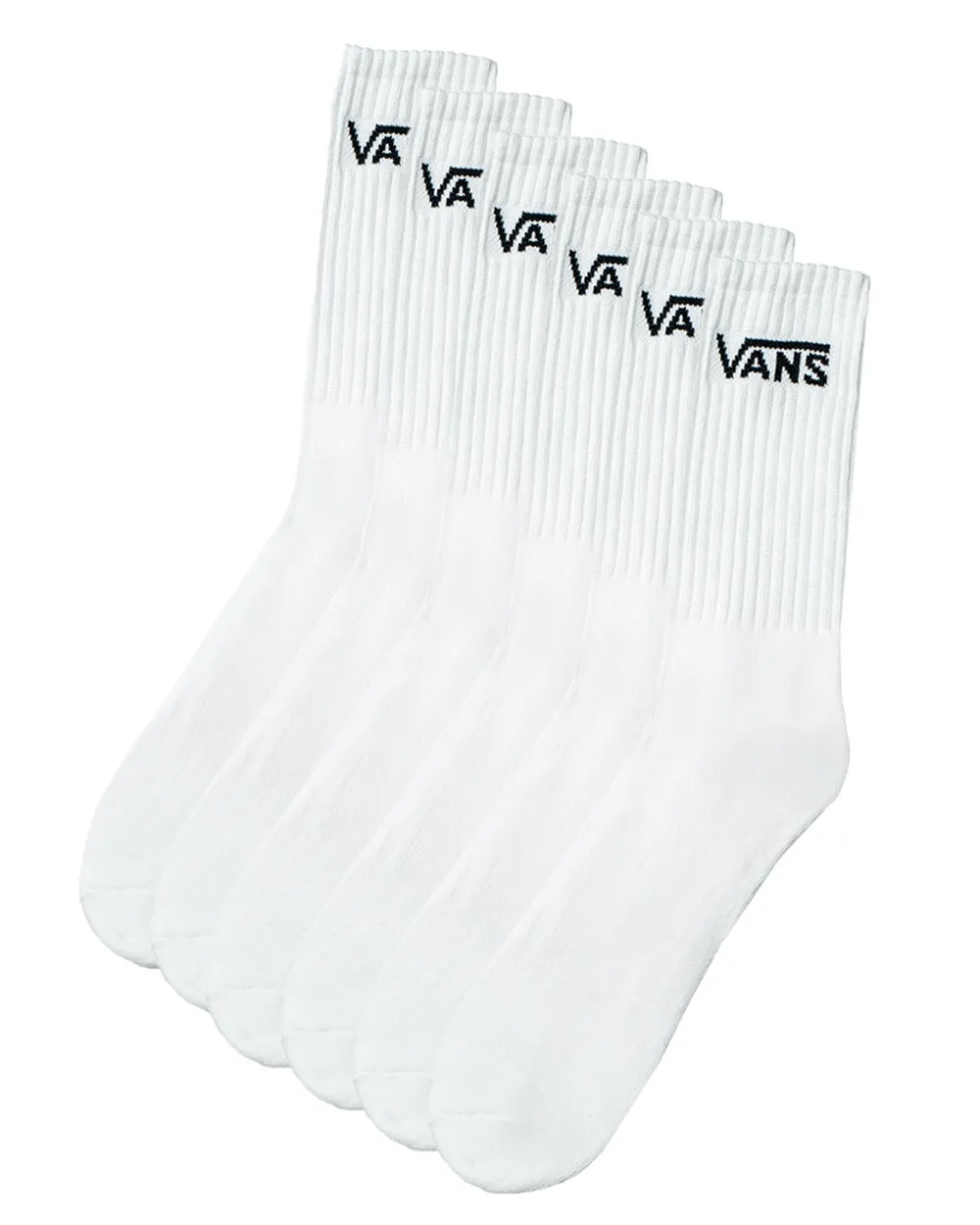 Vans Classic Crew Socks 6 Pairs (white) step smart