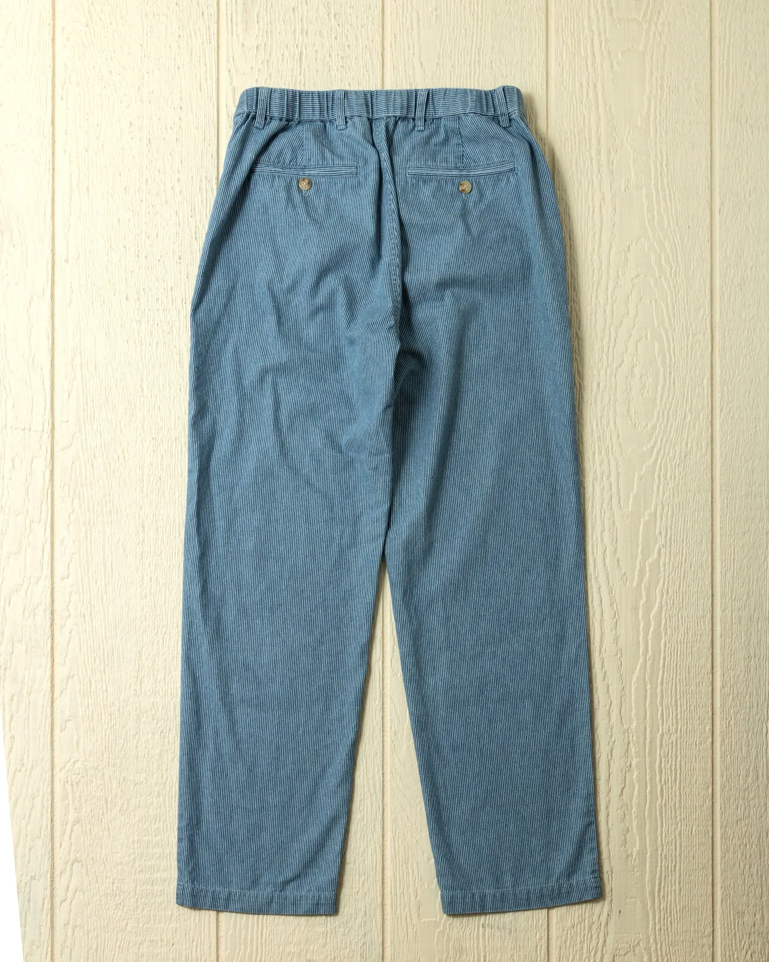 Ventura Pant in Denim Blue Hickory Stripe holiday mood