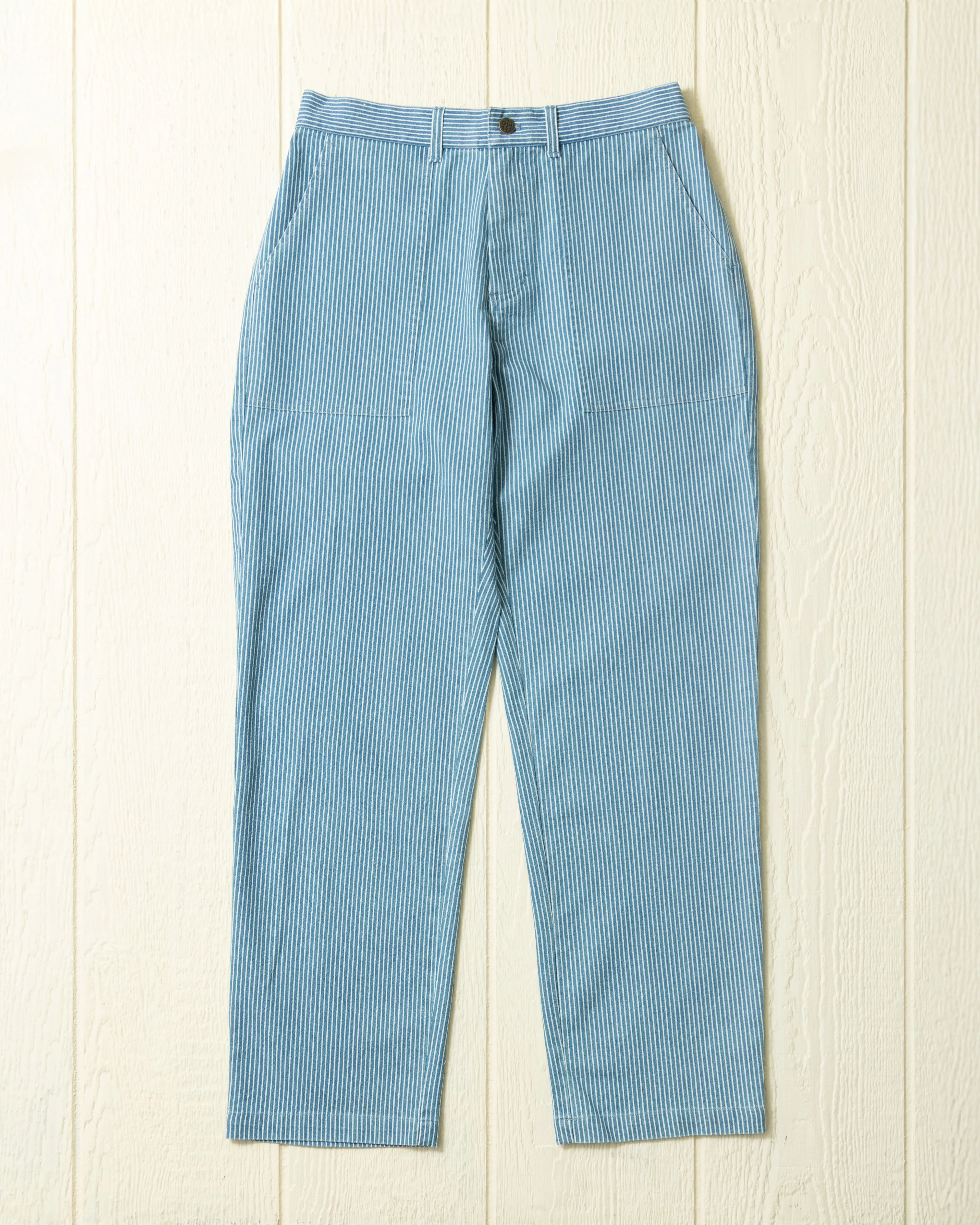 Ventura Pant in Railroad Stripe Denim wide leg