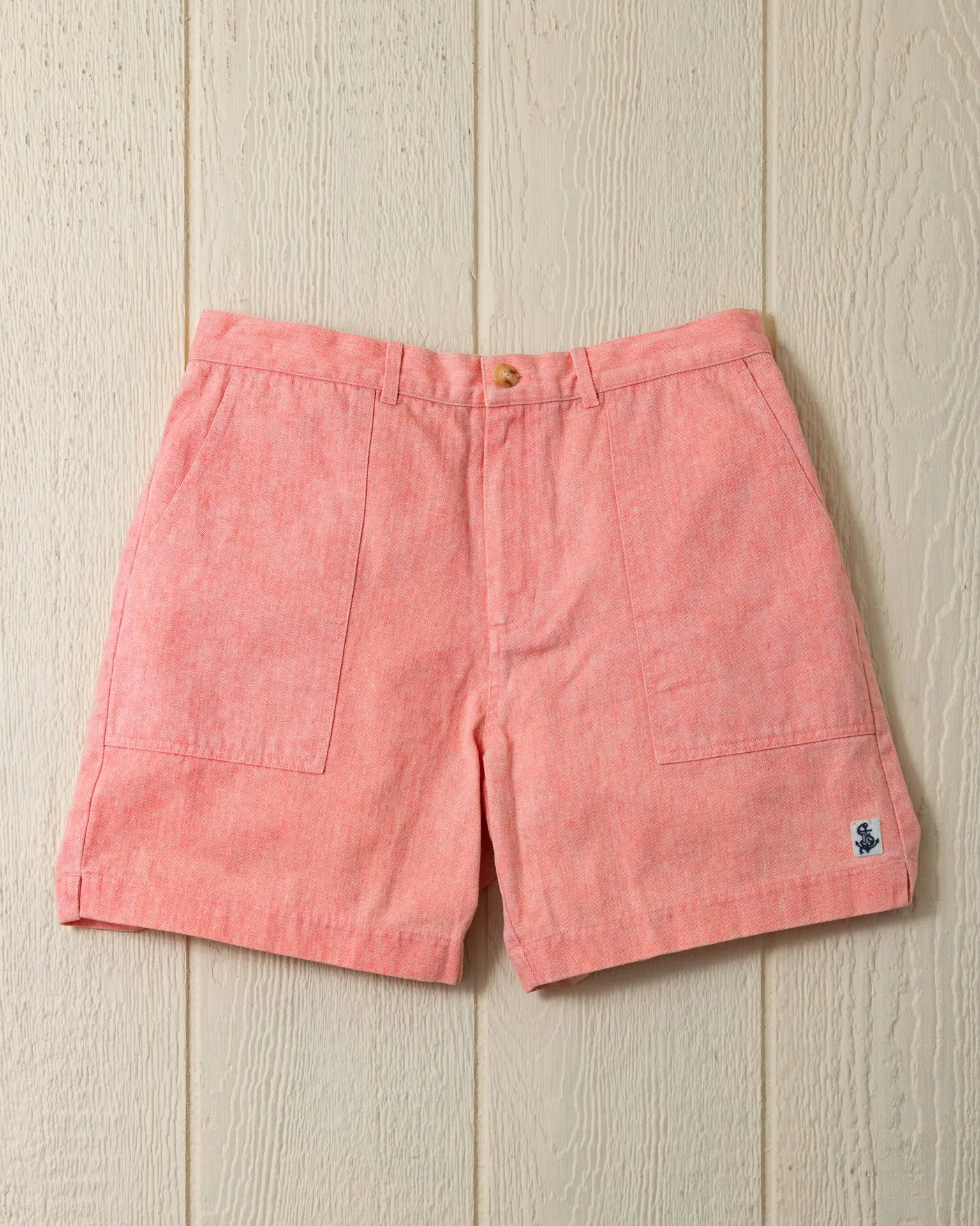 Ventura Short in Faded Red Salt Washed Herringbone casual life