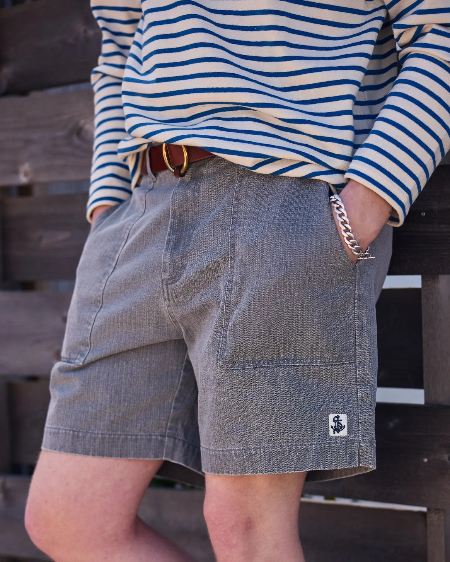 Ventura Short in Graphite Salt Washed Herringbone fashion versatile