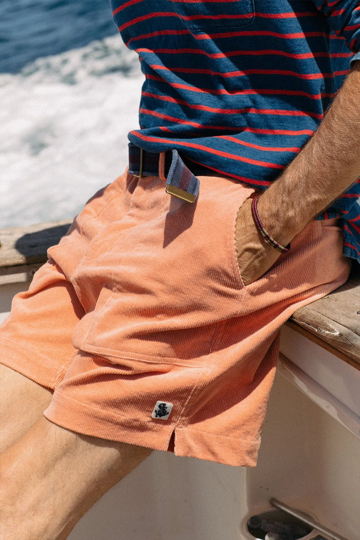 Ventura Short in Salmon Corduroy summer light