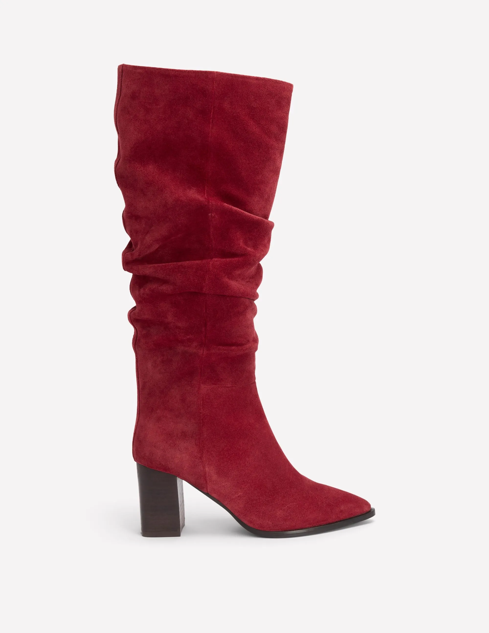 Vera Block Heel Point Boots-Red trend elements