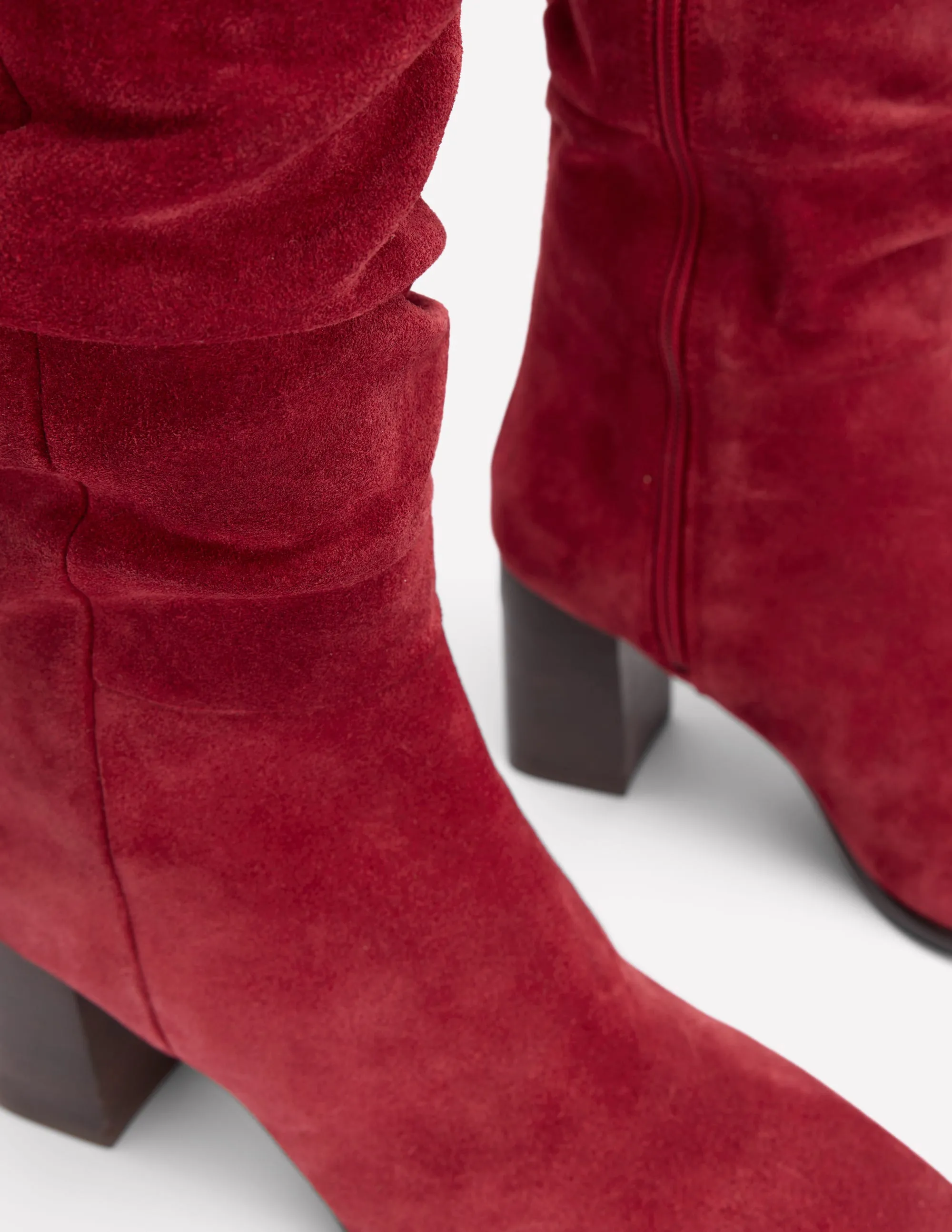 Vera Block Heel Point Boots-Red stable grip