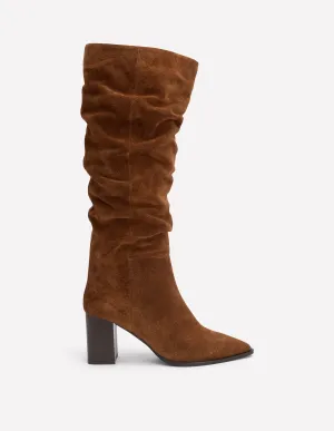 Vera Block Heel Point Boots-Tan anti-fatigue