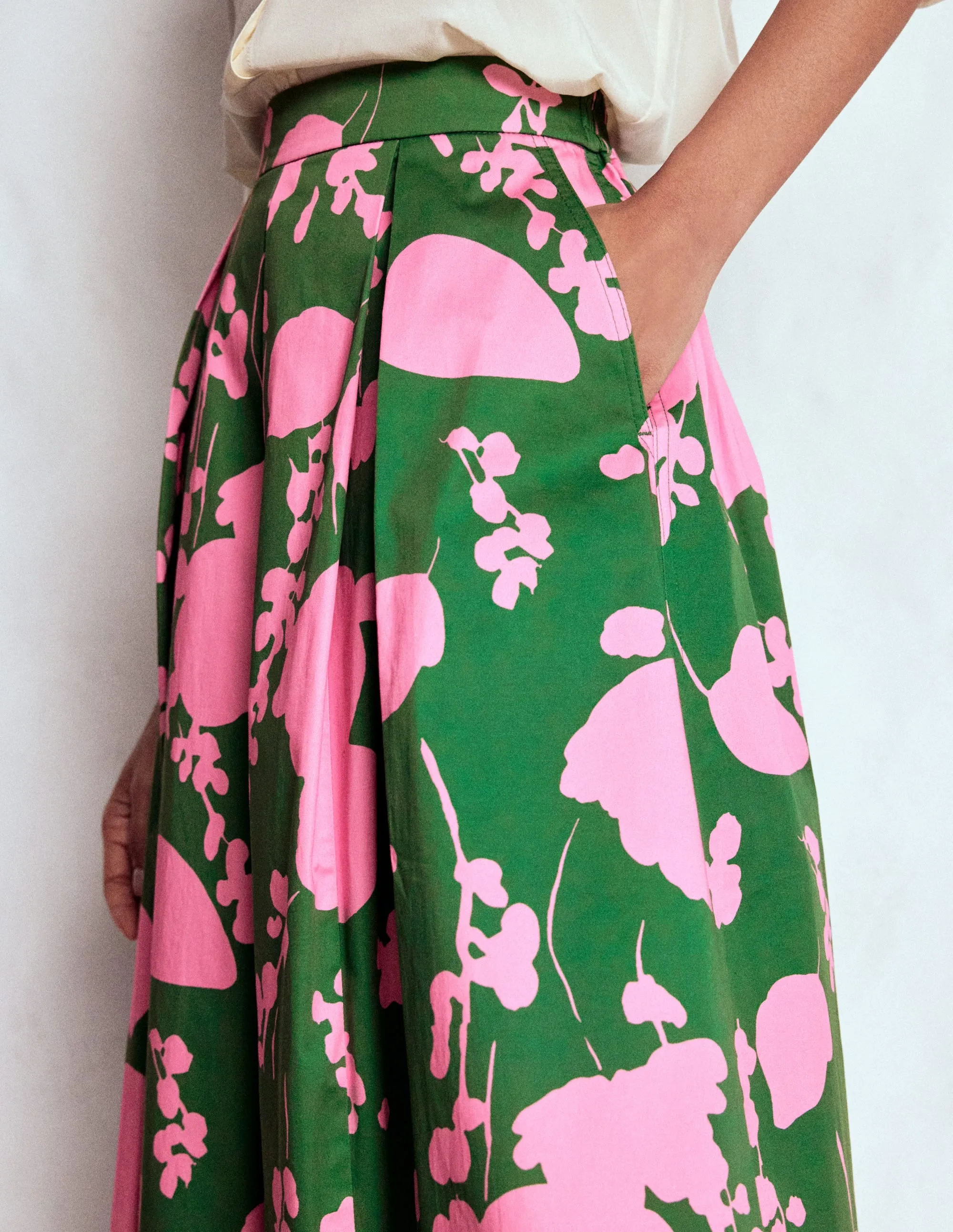 Verity Cotton Midi Skirt-Amazon, Dainty Sprigs mix match