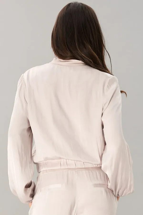Vintage Satin Bomber sport casual touch