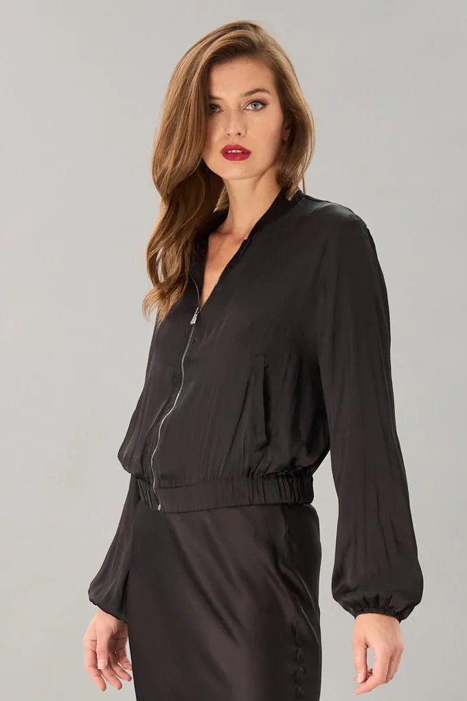 Vintage Satin Bomber late night shield