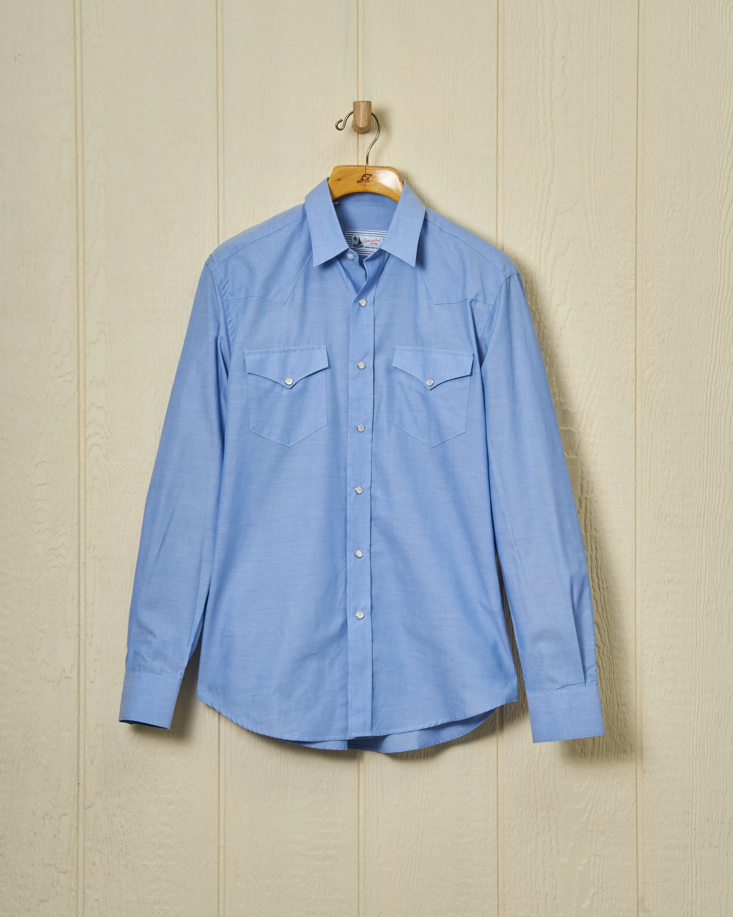 Western Sea-Washed Shirt in Chambray Clean Fit
